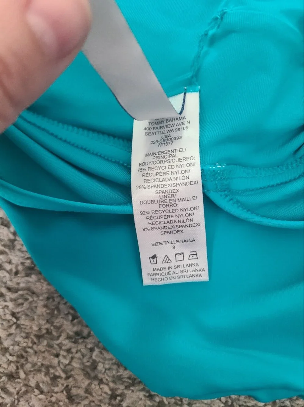 Tommy Bahama Palm Modern V Neck One Piece Swimsuit Size 8